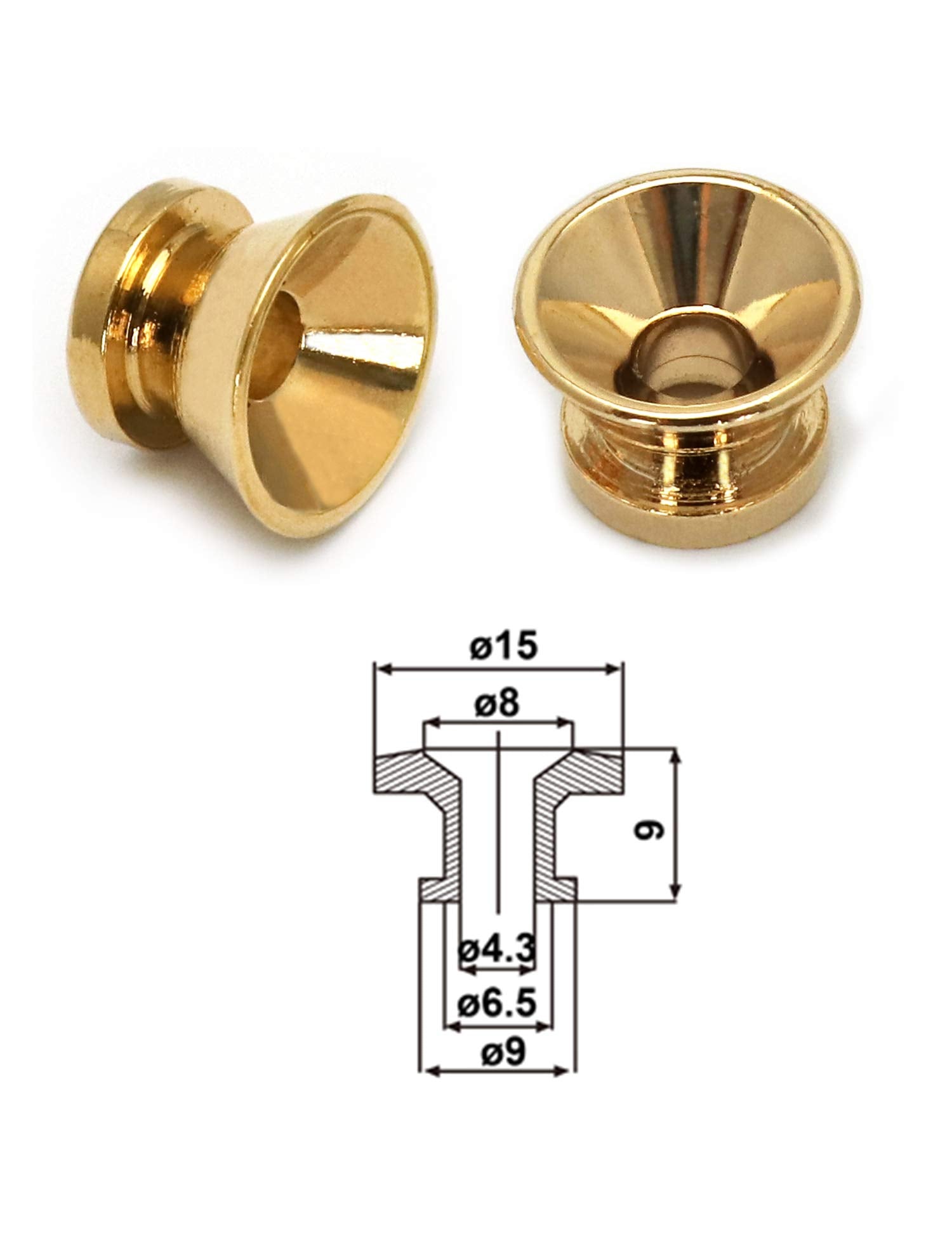 Metallor Guitar Strap Buttons End Pins Locks Metal with Mounting Screws and washers for Electric Guitar Bass Acoustic Guitar Uku